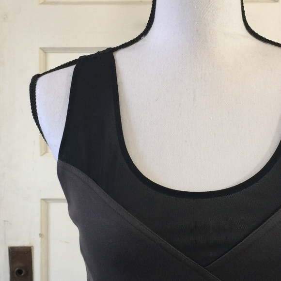 Express Dark Gray & Black Sleeveless Dress - Picture 2 of 5